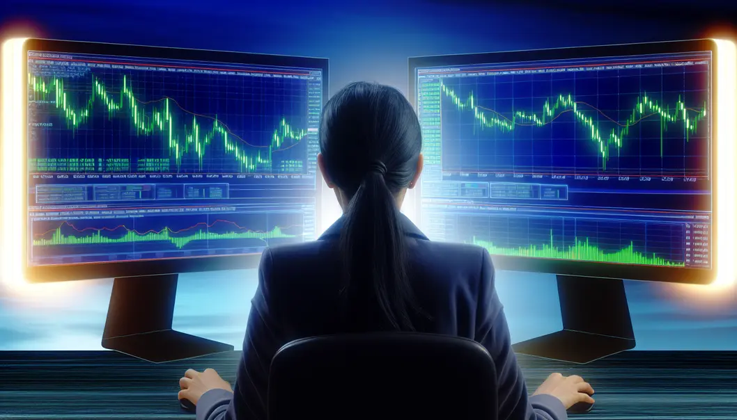 Trader analyzing forex platforms for low fees.