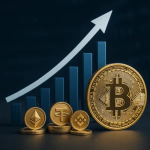 Hình ảnh biểu tượng cho sự phát triển của BingX trong thị trường tiền mã hóa, với biểu đồ đi lên.