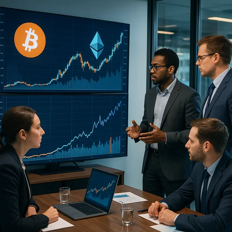 Biểu đồ phân tích xu hướng giá lịch sử của Bitcoin và Ethereum.