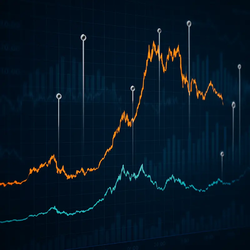 Biểu đồ phân tích xu hướng giá lịch sử của Bitcoin và Ethereum.
