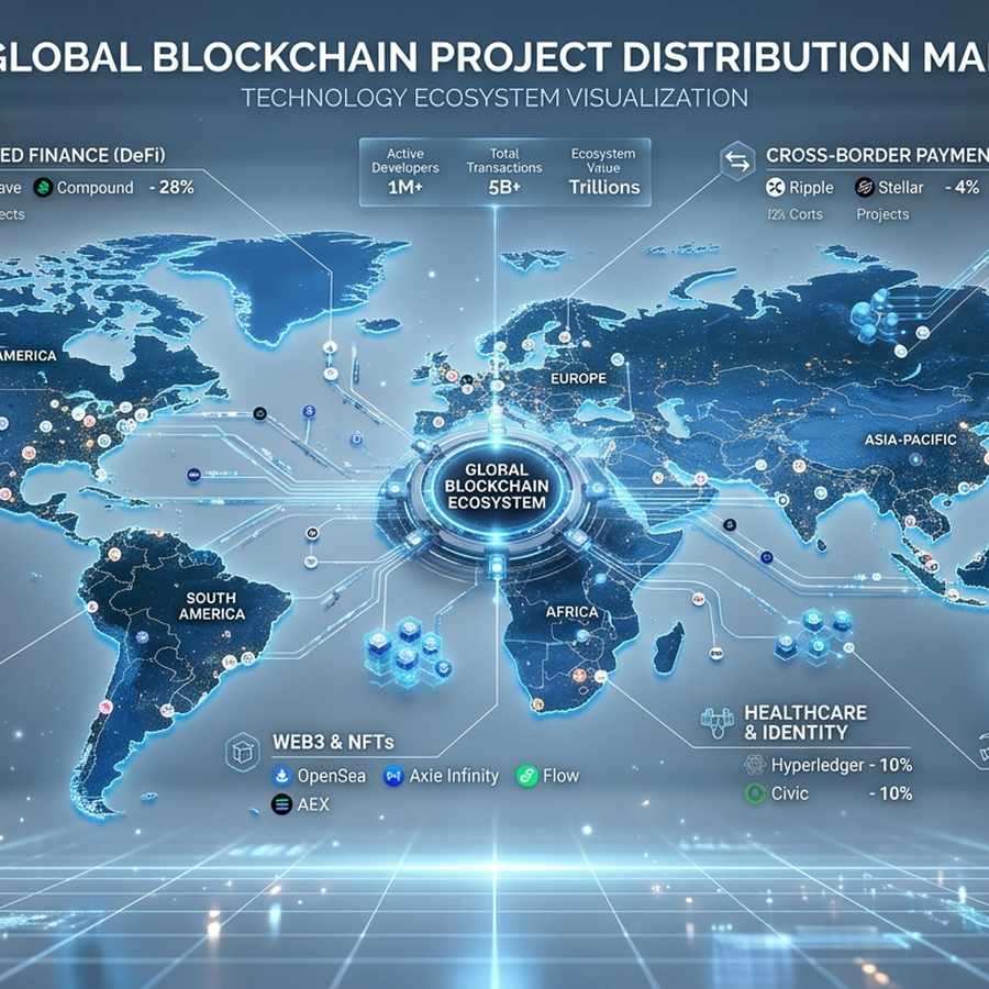 Bản đồ phân bố các dự án blockchain