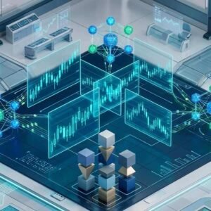 Mô phỏng đồ thị phân tích dòng tiền thông minh và thanh khoản trong giao dịch crypto