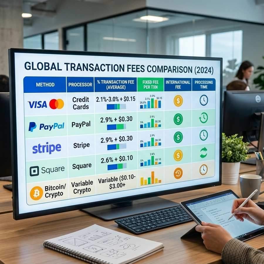 Transaction fees comparison chart